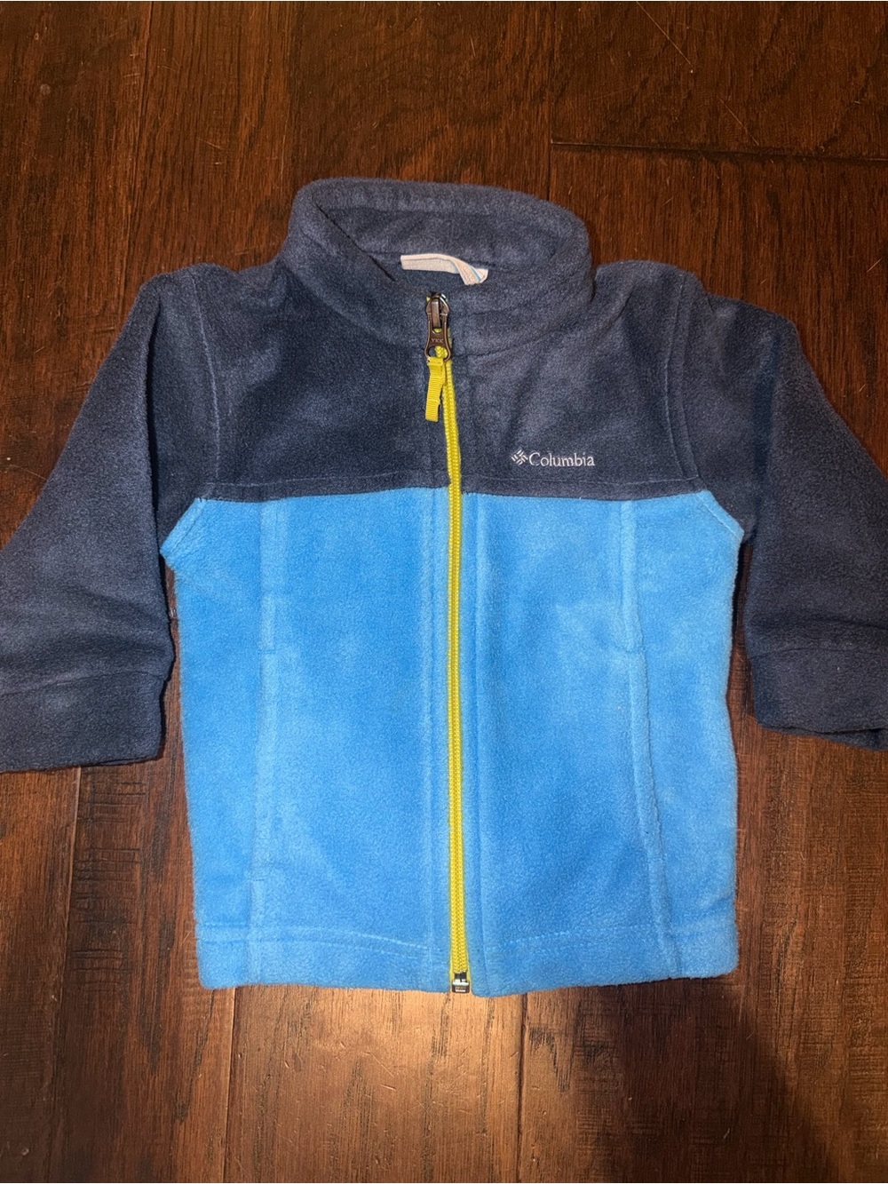 Columbia Kids Blue Fleece Jacket with Yellow Zipper
